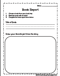Simple book report template